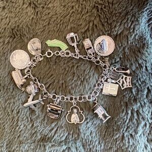Stealing Silver Charm Bracelet Bag Purse